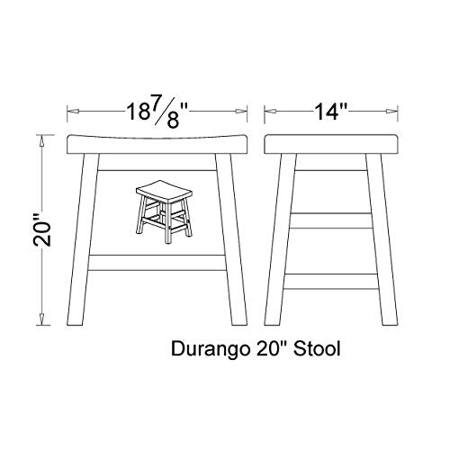 Alaterre Furniture Durango 20" H Industrial Wood Dining Stool - WoodArtSupply