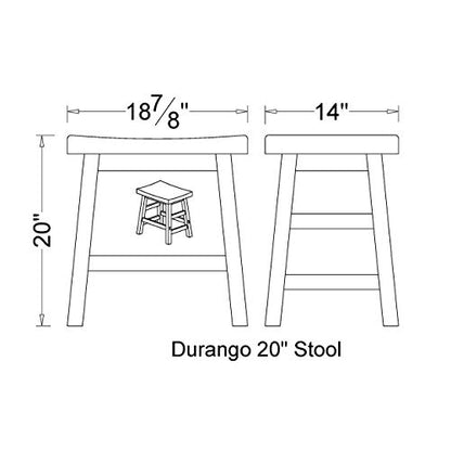 Alaterre Furniture Durango 20" H Industrial Wood Dining Stool - WoodArtSupply