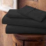 800-Thread-Count 100% Egyptian Cotton Bed Sheet, 4-Pc Olympic Queen Black Solid Sheet Set Single Ply Long Staple Cotton Yarns, Sateen Weave, Fits Mattress Upto 15" Deep Pocket Best Bedding Store