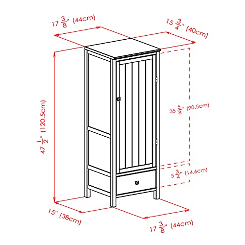 Winsome 94402 Pantry Cupboard with Door, Antique Walnut