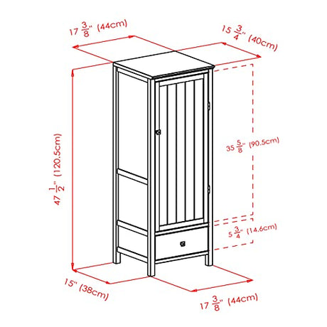 Winsome 94402 Pantry Cupboard with Door, Antique Walnut Winsome