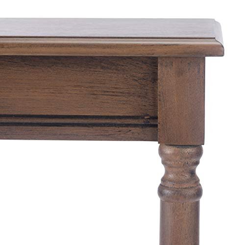 Safavieh Home Collection Tinsley Brown Rectangular Bottom Shelf Console Table SAFAVIEH