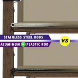 Amgo 10' W x 16' L Beige Pergola Canopy Replacement UPF50+ Top Cover, Commercial Grade 260GSM Sun Shade for Outdoor Patio, 95% UV Blockage, Stainless Steel Weighted Rods Included (We Make Custom Size) Amgo