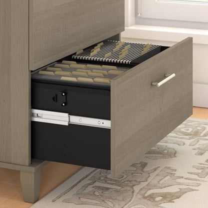 Bush Somerset Lateral File Cabinet, Ash Gray (WC81680) - WoodArtSupply