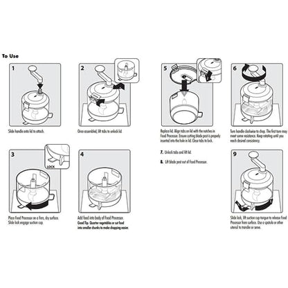 OXO Good Grips One Stop Chop Manual Food Processor, (Stainless Steel, Plastic)