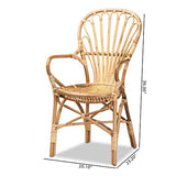 bali & pari Sheraton Modern and Contemporary Light Honey Rattan Dining Chair bali & pari