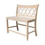IC International Concepts International Concepts Double X-Back, Unfinished Bench IC International Concepts
