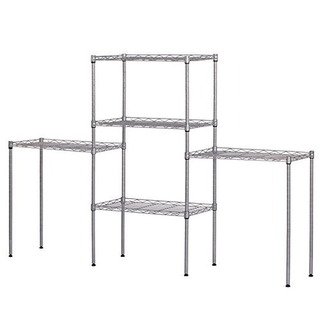 Karl home 5-Tier Adjustable Wire Unit Shelves, Height Metal Storage Shelves for Kitchen/Bathroom/Garage Organization, Stainless & Sturdy Frame,551lbs Capacity, 21.3”L x 11.4”W x 59”H, Chrome Karl home