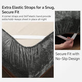 BEDELITE Velvet Fitted Sheet and Pillowcases Set, Luxury Soft Fuzzy Bottom Sheet with Reinforced Elastic Corner Straps, Deep Pocket up to 15 Inch, 1 Fitted Sheet and 2 Pillowcases (Full, Grey) BEDELITE