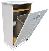 Tilt-Out Wooden Trash Bin Holder (Solid - Cottage White) Sawdust City