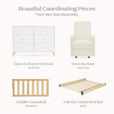 Delta Children Lulu 5-in-1 Convertible Crib, Converts to Toddler Bed, Daybed, Sofa & Full-Size Bed, Natural Wood, Fits Standard Crib Mattress, 3 Mattress Heights for Baby Nursery, Natural