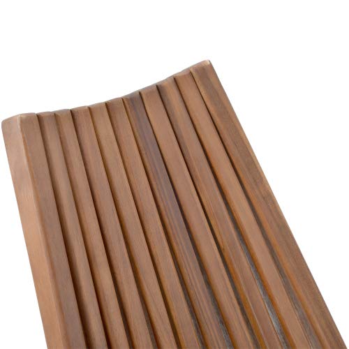 Folding Wood Outdoor Chair,Foldable Low Profile Acacia Wooden Lounge Chair for The Patio, Porch, Lawn, Garden (Natural) AnwickNomo