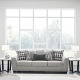 Signature Design by Ashley Avenal Park Casual Sofa with 5 Toss Pillows, Light Gray Signature Design by Ashley