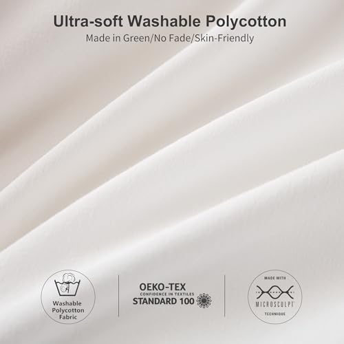 BOHOPOPM White Comforter Twin/XL Size Single Bed - Lightweight Super Soft Cozy Modern Polycotton Bedding Blanket Quilt Set for Kid Teen Boy Children All Season - 1 Solid Comforter and 1 Pillowcase BOHOPOPM