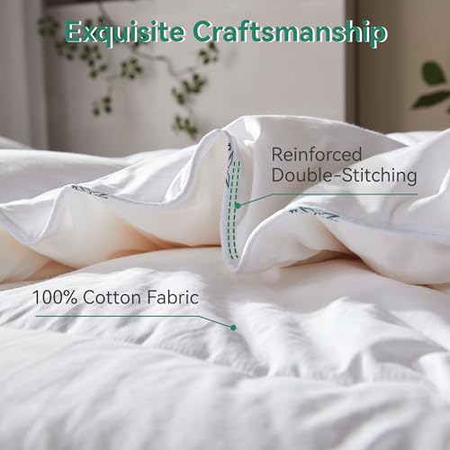 Three Geese Luxury Down Comforter King Size, All-Season Duvet Insert 106x90 Inch with 100% Cotton Cover, 72 Oz Weight Three Geese