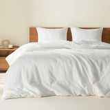 Comfort Spaces White Twin Duvet Cover Set - 2 Pieces Breathable Dotted Weave Texture Duvet Sets, Modern Farmhouse Boho Duvet Cover & Sham, All Season Twin Bed Set, Twin/Twin XL White Comfort Spaces