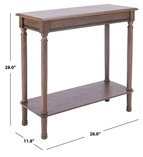Safavieh Home Collection Tinsley Brown Rectangular Bottom Shelf Console Table SAFAVIEH