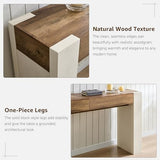 OKD Modern Entryway Console Table, Sofa Table with Drawers, 63" Long Hall Table Behind Couch, Thick Wood Design for Living Room, Hallway - Antique White OKD