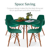 Best Choice Products 5-Piece Dining Set, Compact Mid-Century Modern Table & Chair Set for Home, Apartment w/ 4 Chairs, Plastic Seats, Wooden Legs, Metal Frame - Dark Green/Walnut Best Choice Products