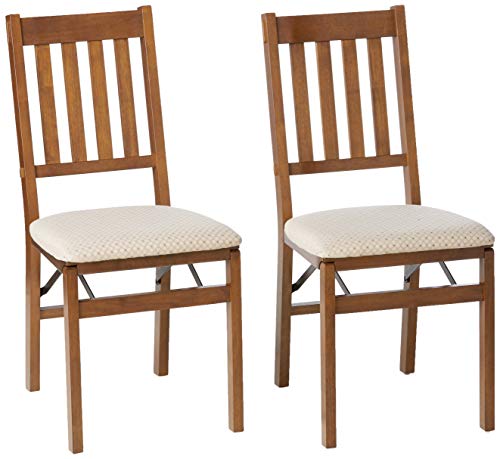 MECO STAKMORE Arts and Craft Folding Chair Fruitwood Finish, (Set of 2) , 22.5 in x 17 in x 35.5 in - WoodArtSupply