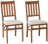 MECO STAKMORE Arts and Craft Folding Chair Fruitwood Finish, (Set of 2) , 22.5 in x 17 in x 35.5 in MECO