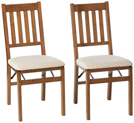 MECO STAKMORE Arts and Craft Folding Chair Fruitwood Finish, (Set of 2) , 22.5 in x 17 in x 35.5 in MECO
