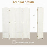HOMCOM Room Divider, 4 Panel Folding Privacy Screen, 5.6' Tall Freestanding Wall Partition for Home Office, Bedroom, White HOMCOM