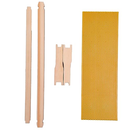 Honey Lake 8 Frame Beehive Medium Super Box, Langstroth Bee Hive Super Box Beehive Starter Kit 100% Beeswax Coated with Frames and Waxed Foundations for Beginners Beekeepers (Unassembled) Honey Lake