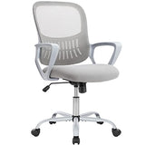 Office Chair, Mid Back Computer Ergonomic Mesh Desk with Larger Seat, Executive Height Adjustable Swivel Task with Lumbar Support and Armrests for Women Adults SMUGDESK