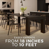 Mobili Fiver, Easy, Extendable Console Table with Extension Leaves Holder, 17.7(120.1) x35.4 in, Ashwood Black, Made in Italy Mobili Fiver