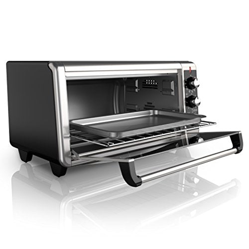 BLACK+DECKER 8-Slice Extra Wide Convection Toaster Oven, Fits 9"x13" Oven Pans and 12" Pizza, Bake, Toast, Broil, and Keep Warm Functions, Countertop Compact Design with Stainless Steel Finish