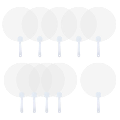 Honbay 10PCS Plastic Round Handheld Fans Blank Pocket Fans Chinese Style Fans for Summer Decorations Dancing Performance Prop Wall Ornaments or DIY Crafts Honbay