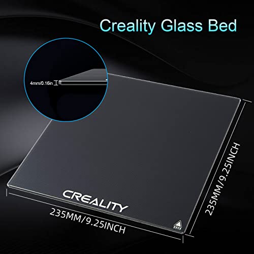 Mefine Creality Ender 3 Glass Bed Upgraded 3D Printer Tempered Glass Plate Build Surface for Ender 3/Ender 3 Pro/Ender 3 V2/Ender 5/Ender 5 Pro/Ender 3 S1, 235x235x4mm - WoodArtSupply