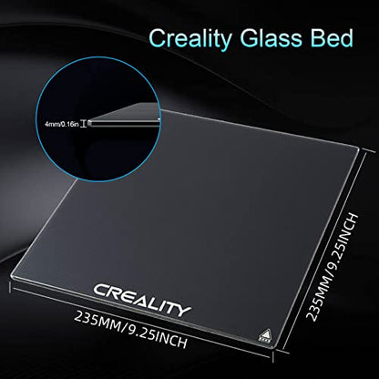 Mefine Creality Ender 3 Glass Bed Upgraded 3D Printer Tempered Glass Plate Build Surface for Ender 3/Ender 3 Pro/Ender 3 V2/Ender 5/Ender 5 Pro/Ender 3 S1, 235x235x4mm - WoodArtSupply