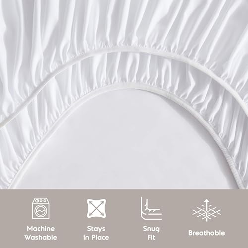 Nestl King Sheet Set - Luxury 1800 Ultra-Soft Microfiber King Bed Sheets - Double Brushed - Deep Pockets - Easy Fit - 4 Piece Set - Bedding Sheets & Pillowcases (King, White)