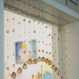 Hanbinsen 20 Strings Crystal Beaded Curtain, Arched Door String Curtain, Hanging Doorway Room Divider Suitable for Home, Coffee House, Bedroom, Restaurant. (Chamgagne) Hanbinsen