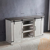 FAVSH Farmhouse TV Stand for 65 inch Television Stand, Entertainment Center with Storage Cabinet and Sliding Barn Doors & Adjustable Shelves, Rustic Media Console Table for Living Room FAVSH