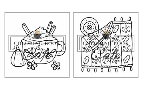 Cozy Autumn: Cute and Cozy Coloring Book for Adults & Teens Featuring Easy and Bold Autumn Designs (Bold and Easy Coloring Books) Majosta