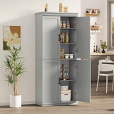 IDEALHOUSE Pantry Cabinet,70" Tall Kitchen Pantry Cabinet with Doors and Adjustable Shelves, Freestanding Cupboard, Tall Storage Cabinet for Bathroom, Dining Room, Living Room (Gray) IDEALHOUSE