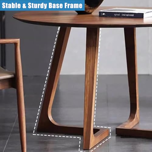 Mid Century Modern Dining Table,Farmhouse Round Dining Table,Solid Wood Kitchen & Dining Room Tables,Small Pedestal Desk Table Wooden Leisure Coffee Table for 2,4 People(24" L x 24" W x 24" H, Brwon) Lebolna