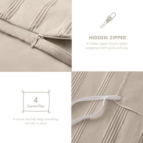 Madison Park Essentials Striped Duvet Cover Set King, Modern Minimalist Bedding Set with Premium Jacquard Stripe, 3 Pieces Duvet Cover Reversible with Zipper Closure & Corner Ties,Neutral Madison Park Essentials