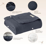 100% Organic Cotton Blanket - GOTS & Fairtrade Certified Organic Cotton Throw Blanket for Bed with Soft Heavy & Breathable Single Knit Weave - Great as Bedspread or Coverlet (Mineral, King/Cal King) Whisper Organics