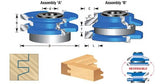 Amana Tool - SC587 Carbide Tipped 3-Wing Beveled Reversible Stile & Rail 2-13/32 Dia x 1 x Amana Tool