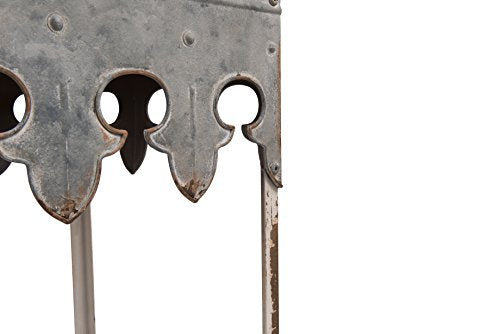 Creative Co-Op Metal Scalloped Edge Table with Zinc Finish and Wood Top Creative Co-Op