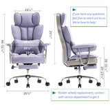 Efomao Big and Tall Office Chair 440LBS, Purple Heavy Duty Executive Chair with Footrest, Ergonomic Desk Chair for Home Office, Wide Computer Chair Efomao