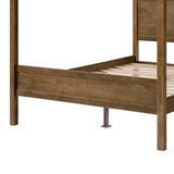Christopher Knight Home Darnel Wooden Canopy Bed Frame Queen Size with Headboard, 4 Poster Platform Queen Bed Frame, Strong Wood Slat Mattress Support, No Box Spring Needed, Antique Natural