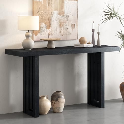 Knocbel 59" Long Entryway Console Table Wooden Entrance Hallway Foyer Sofa Couch Table, 170lbs Weight Capacity, Easy Assembly (Black 59") Knocbel