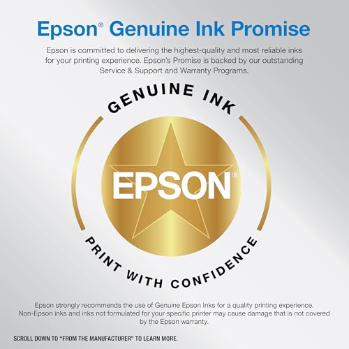 Epson EcoTank ET-4950 Wireless All-in-One Color Supertank Printer with up to 3 Years of Ink Refillable Tanks, Perfect for Home, 18 PPM, 2.4" Colorful Touchscreen, Auto Document Feeder - Black