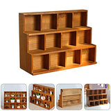 Book Display Stand Wooden Shadow Box Display Shelf: Wall Mounted Rustic Display Rack Multi Layer Stand for Action Figure Mini Figurine Vendors Zerodeko