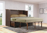 Mega Solutions Venetian Murphy Cabinet Bed with Deepest Storage Drawer On The Market and USB Charging Station (Queen, Dark Walnut) Mega Solutions